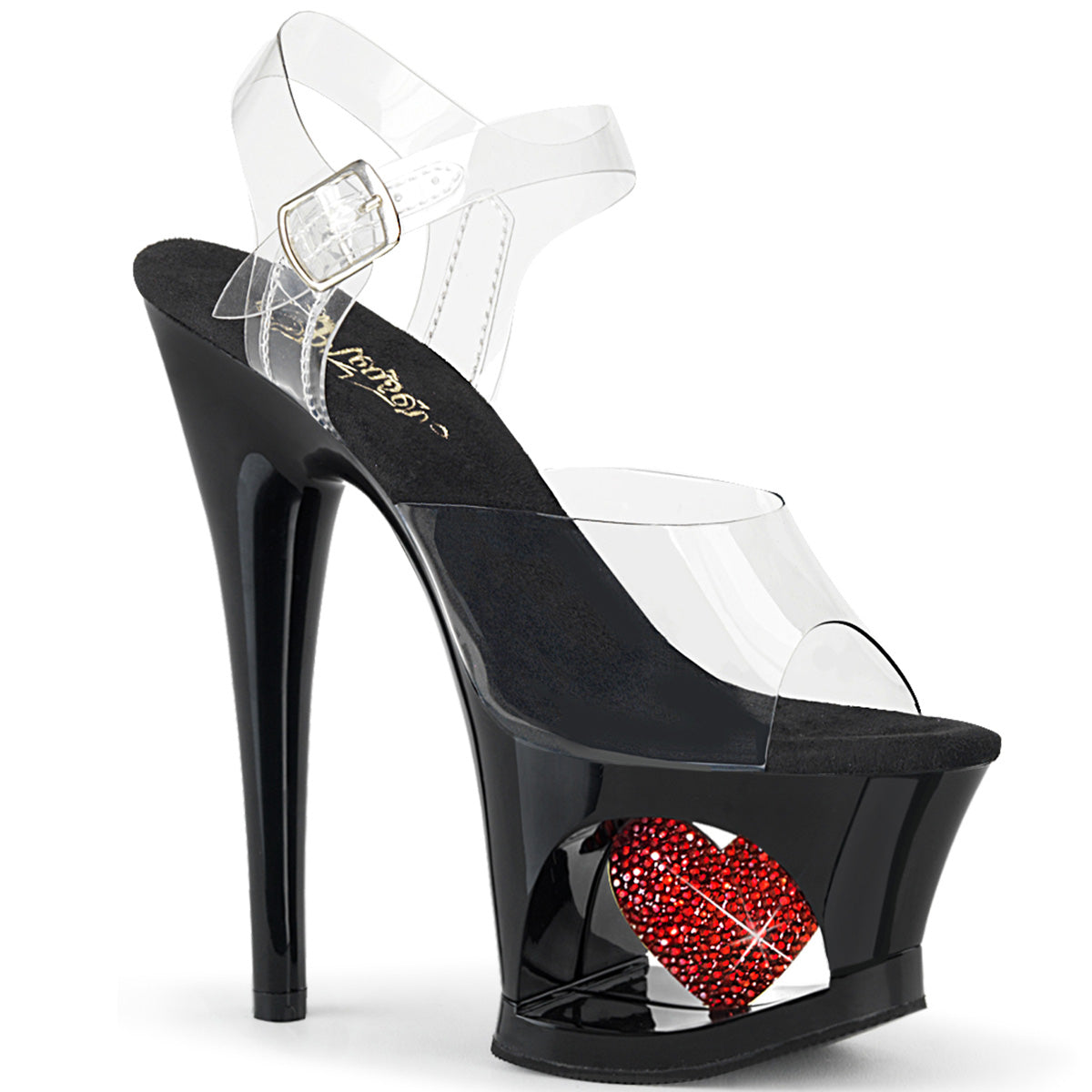 Pleasers Moon-708Hrs - Clr/Blk-Red