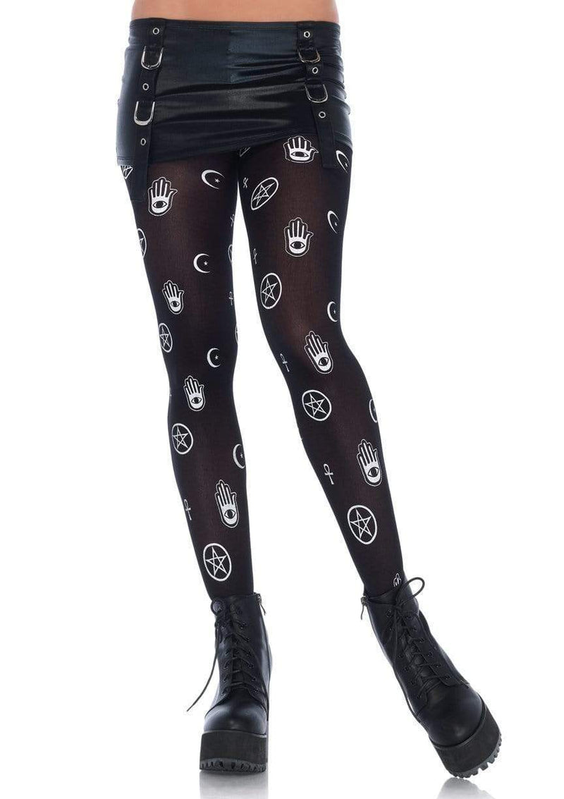 Mystical Symbol Opaque Tights - Model Express VancouverHosiery