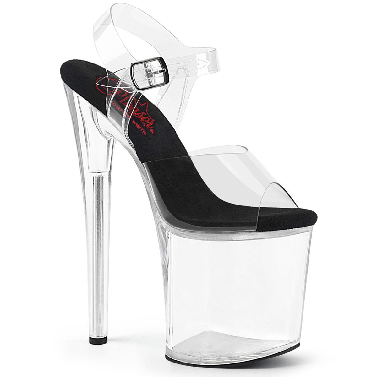 Pleasers Naughty-808 - Clr-Blk/Clr