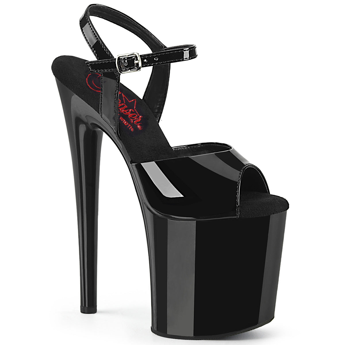 Pleasers Naughty-809 - Blk Pat/Blk