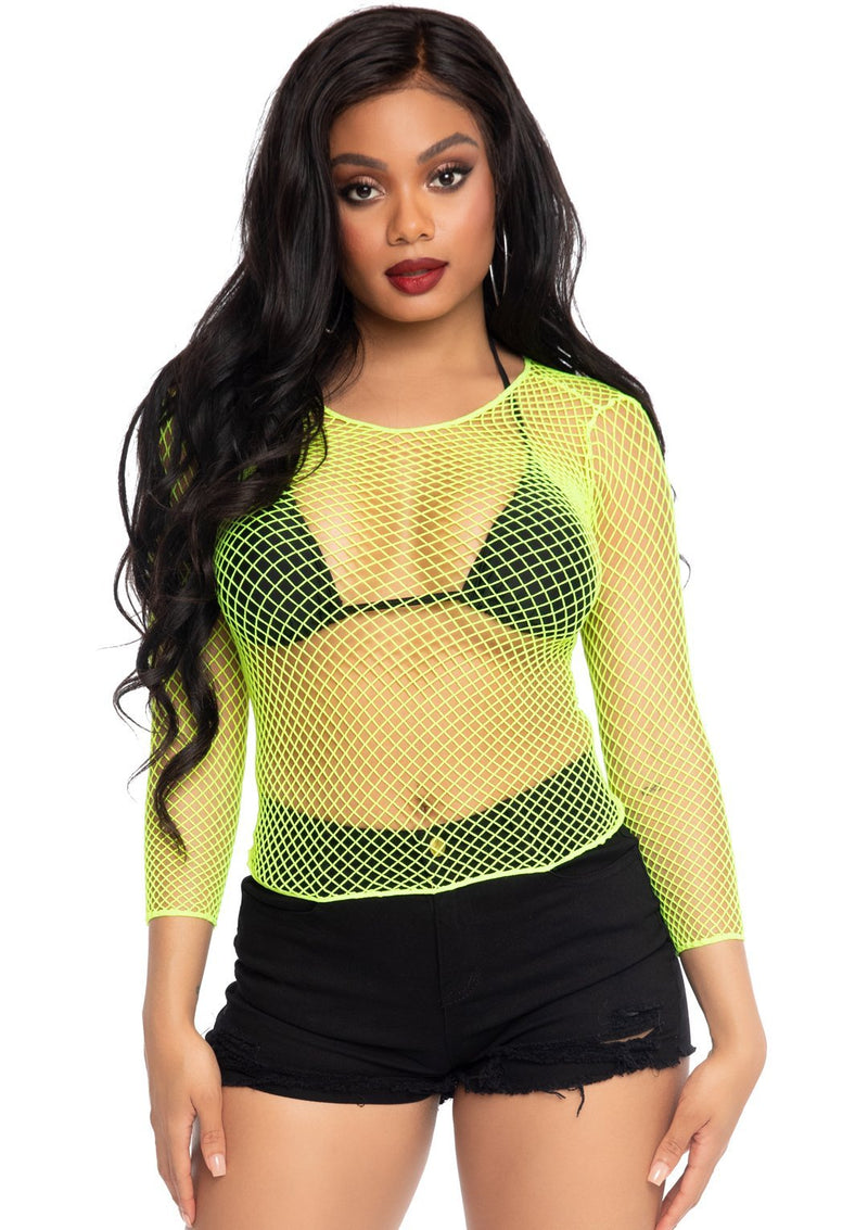 Net Long Sleeve T-Shirt Neon Yellow - Model Express VancouverClothing