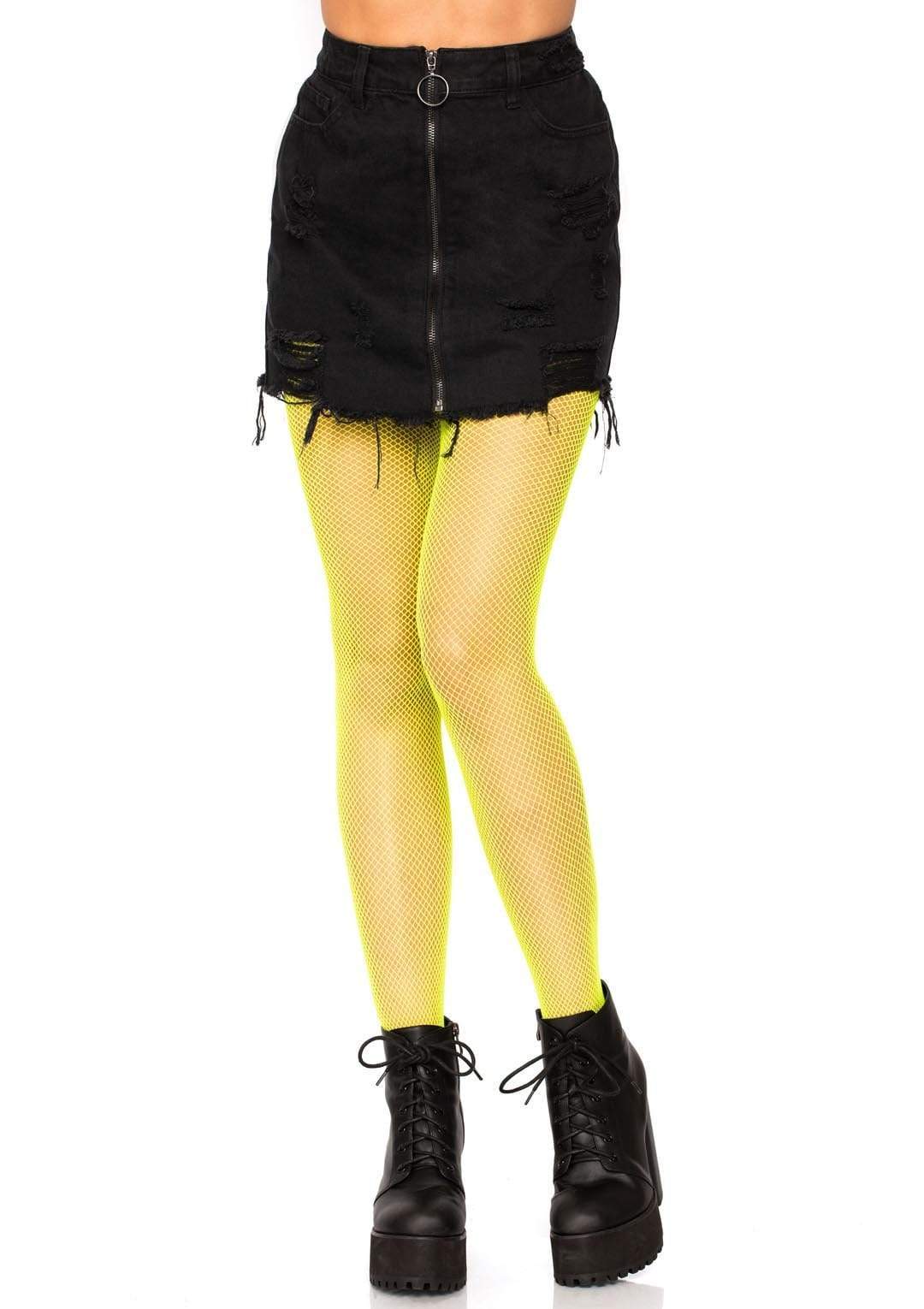 Nylon Fishnet Pantyhose Neon Yellow - Model Express VancouverHosiery