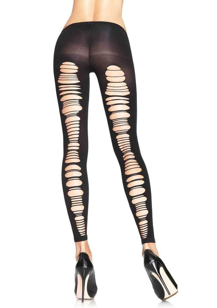 Opaque Shredded Footless Tights Black - Model Express VancouverHosiery
