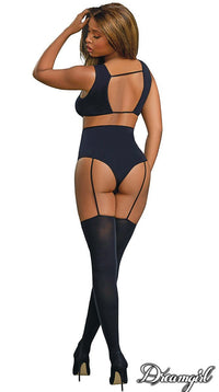 Opaque Teddy Bodystocking Black - Model Express VancouverLingerie
