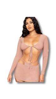 Open Cut Dress - Mauve - Model Express VancouverClothing