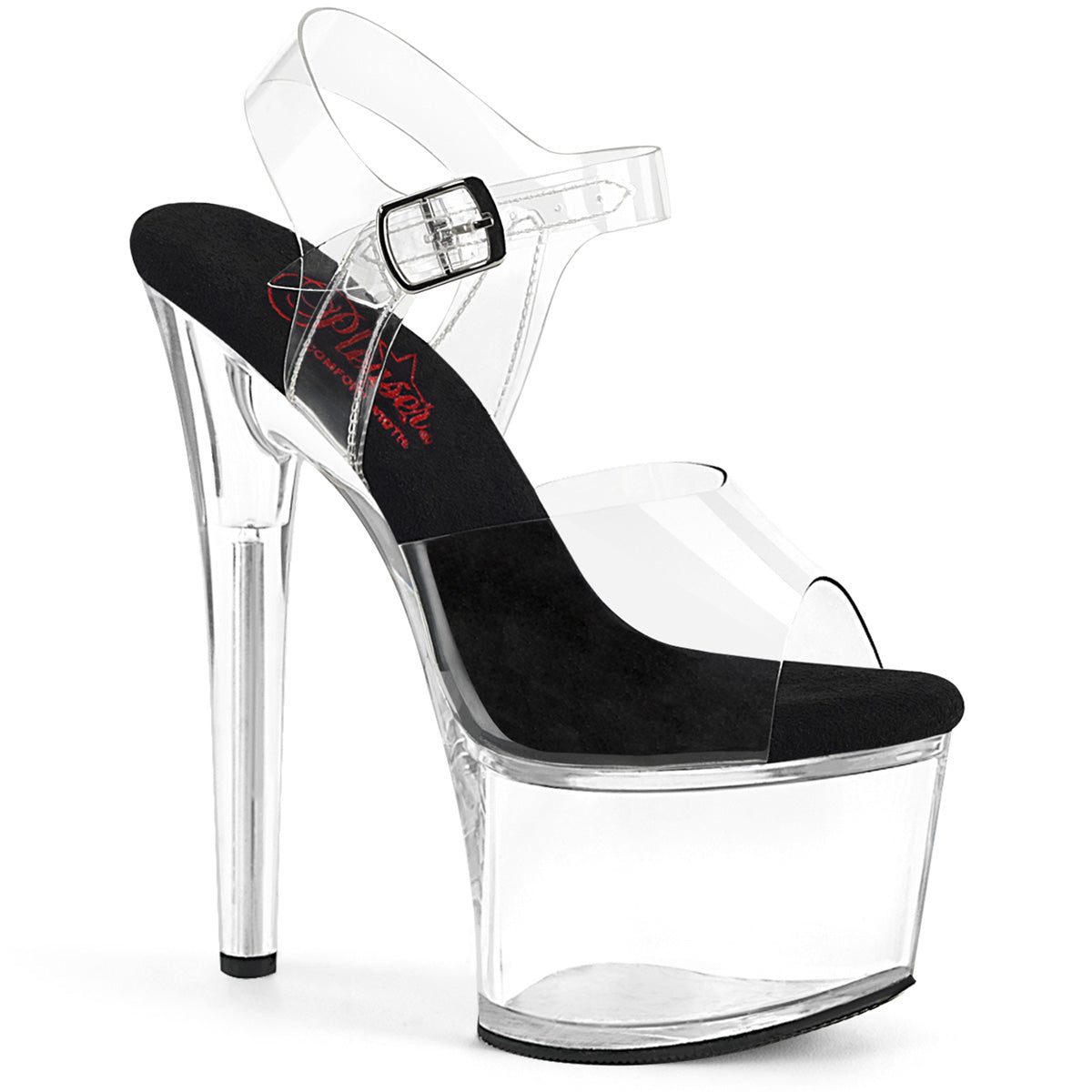 Pleasers Passion-708 - Clr-Blk/Clr