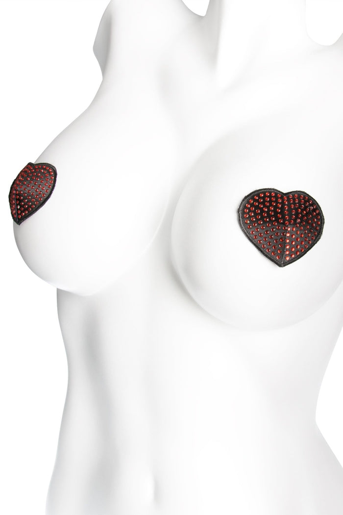 Pasties Heart with Rhinestones Red - Model Express VancouverAccessories