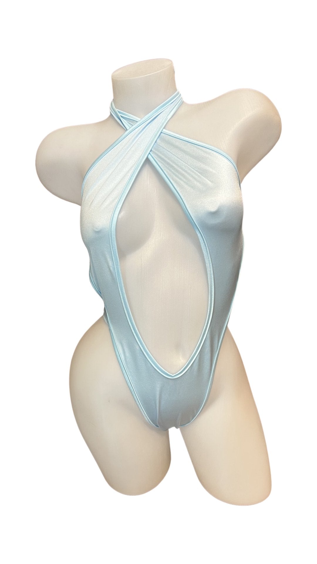 Peephole Bodysuit Baby Blue - Model Express VancouverBikini