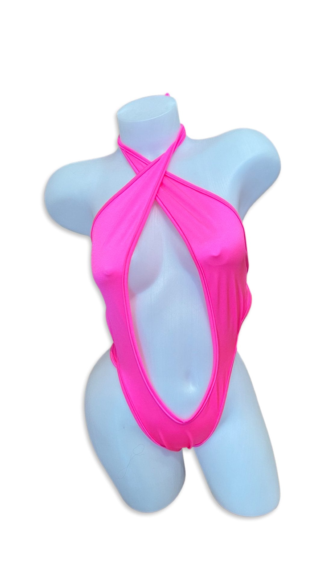 Peephole Bodysuit Hot Pink - Model Express VancouverBikini