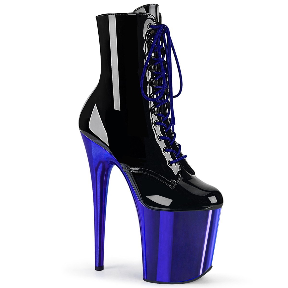 Pleaser Flamingo 1020 Black/Blue Chrome - Model Express VancouverBoots