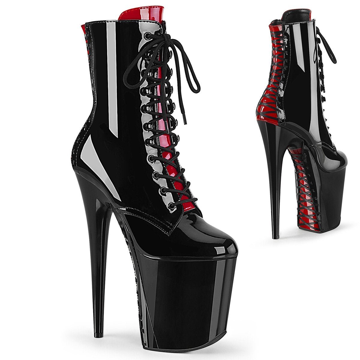 Pleaser Flamingo 1020FH Black/Red - Model Express VancouverBoots