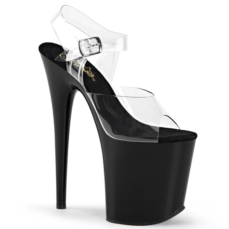 Pleaser Flamingo 808 Clear/Black - Model Express VancouverShoes