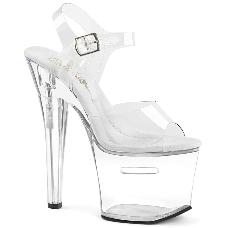 Pleaser Tip Jar 708 Clear - Model Express VancouverShoes