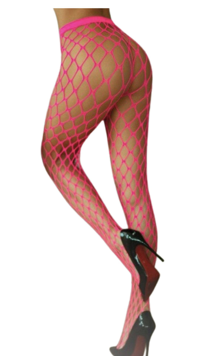 Pothole Net Pantyhose Neon Pink - Model Express VancouverHosiery