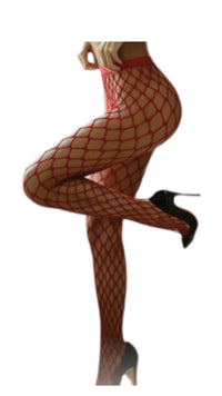 Pothole Net Pantyhose Red - Model Express VancouverHosiery