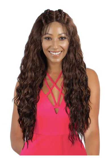 Pre-Styled Two Braid Long Wavy Wig - Black - Model Express VancouverAccessories