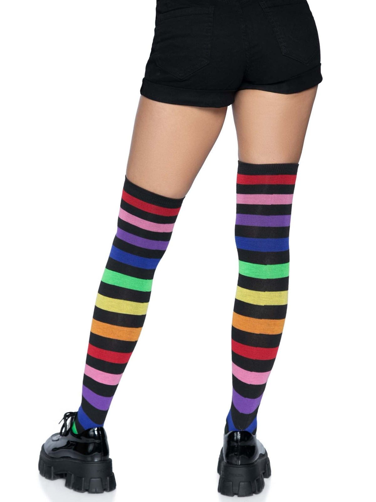 Rainbow Stripe Thigh High Socks - Model Express VancouverHosiery