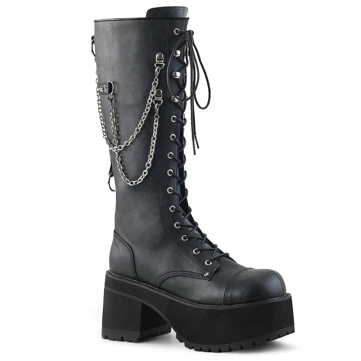 Demonia Ranger-303 - Blk Faux Leather