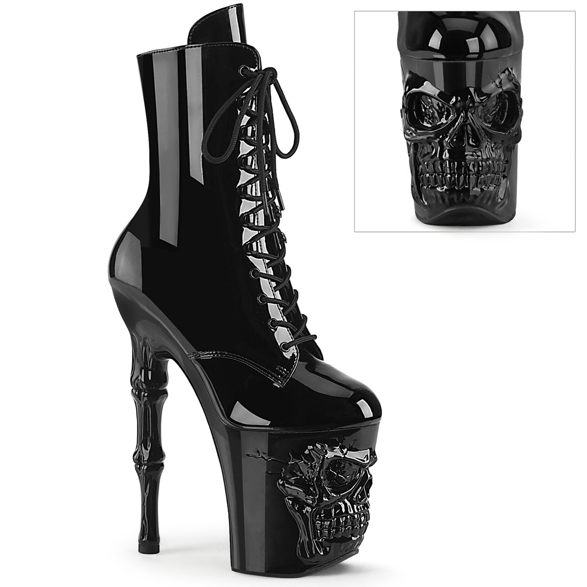 Pleasers Rapture-1020 - Blk Pat/Blk