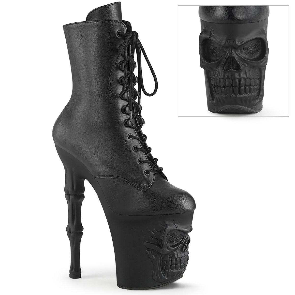 Pleasers Rapture-1020 - Blk Faux Leather/Blk Matte