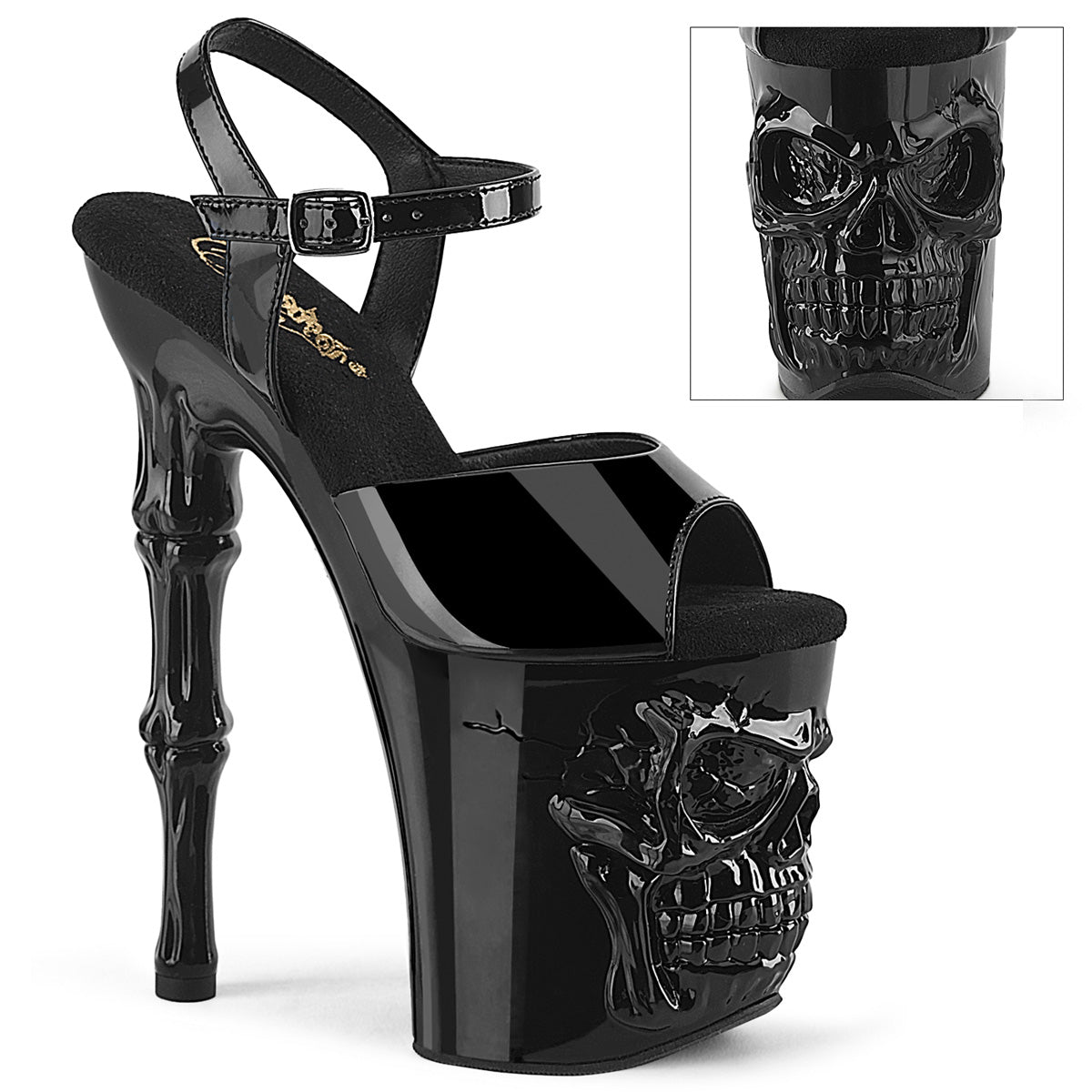 Pleasers Rapture-809 - Blk Pat/Blk