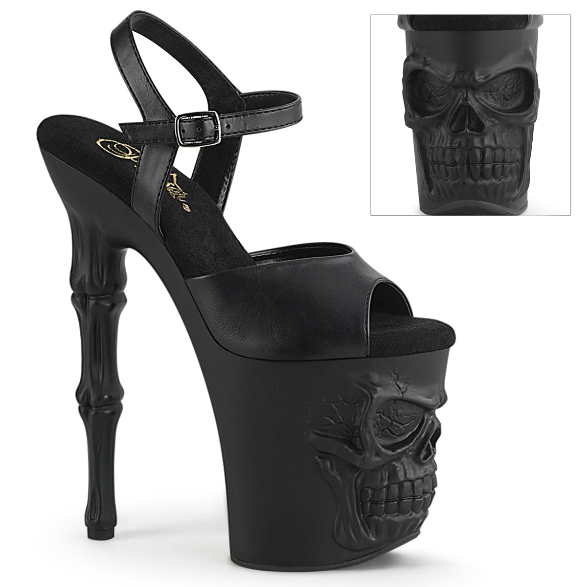 Pleasers Rapture-809 - Blk Faux Leather/Blk Matte