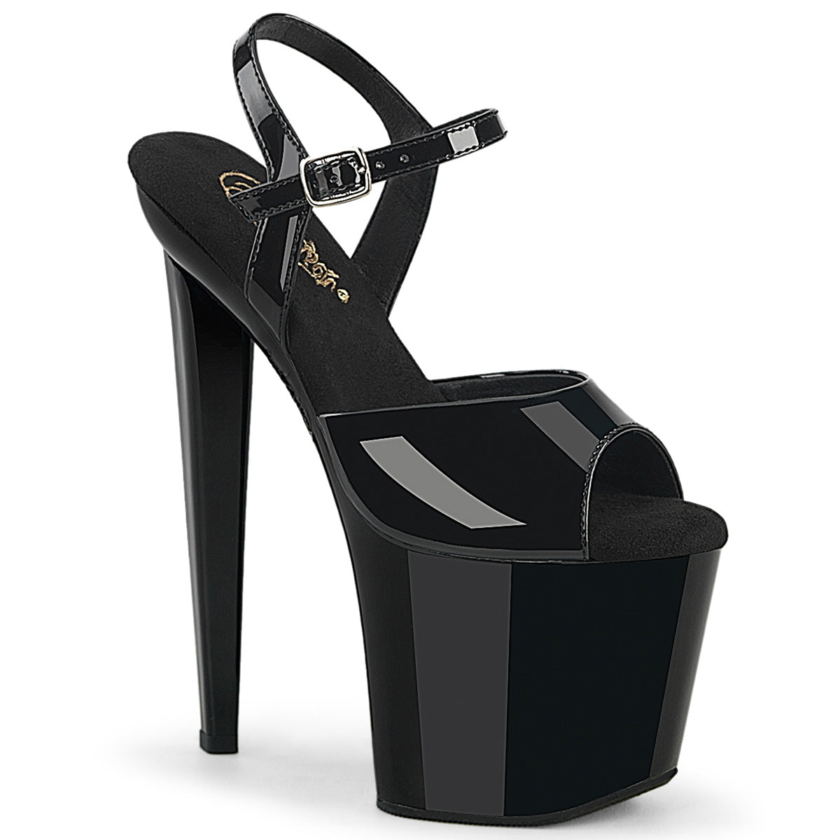 Pleasers Razzle-809 - Blk Pat/Blk