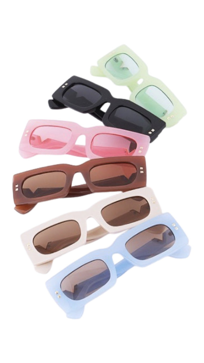 Retro Rectangle Sunglasses - Assorted Colour - Model Express VancouverAccessories