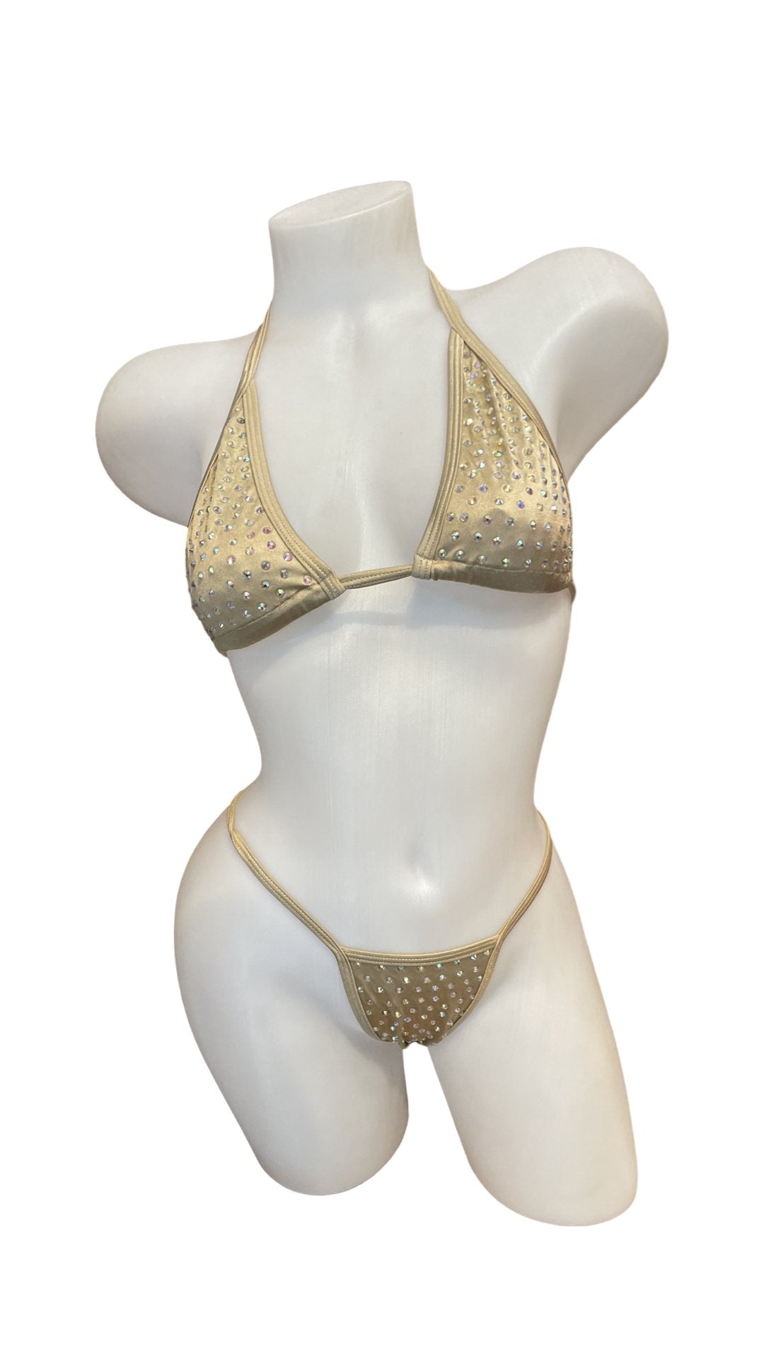 Rhinestone Bikini Champagne - Model Express VancouverBikini