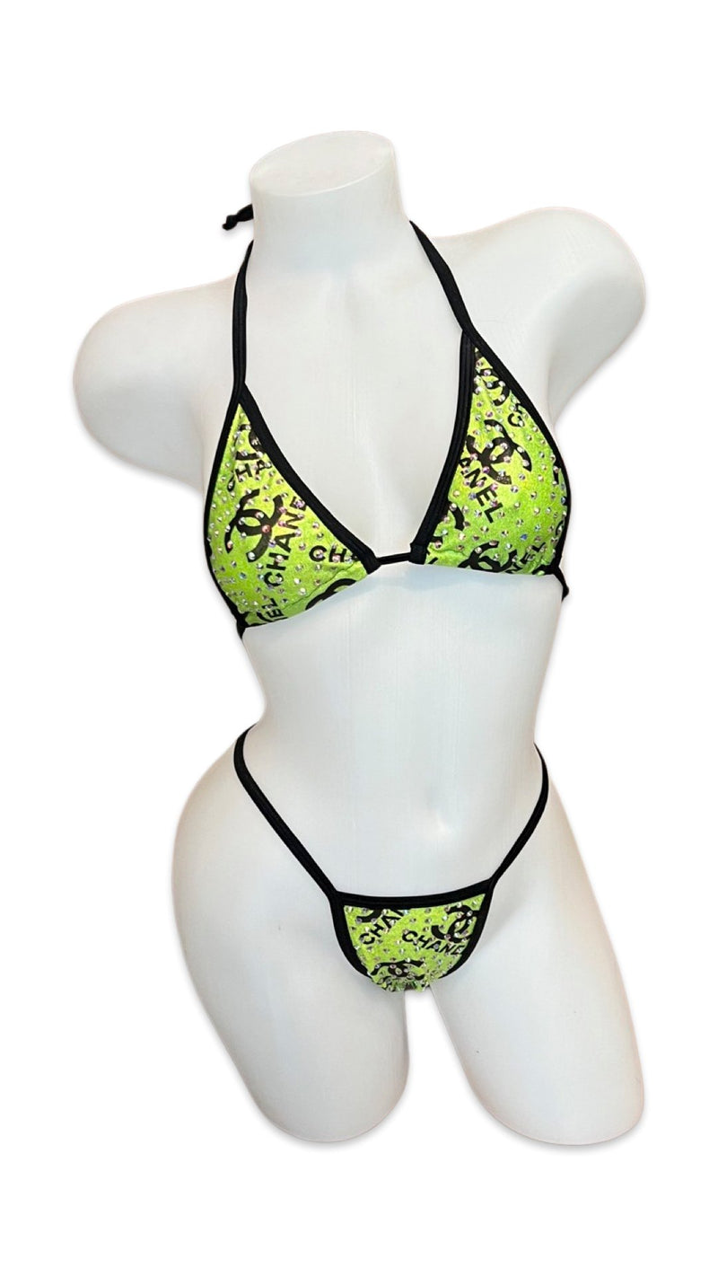 Rhinestone Bikini Design Green - Model Express VancouverBikini