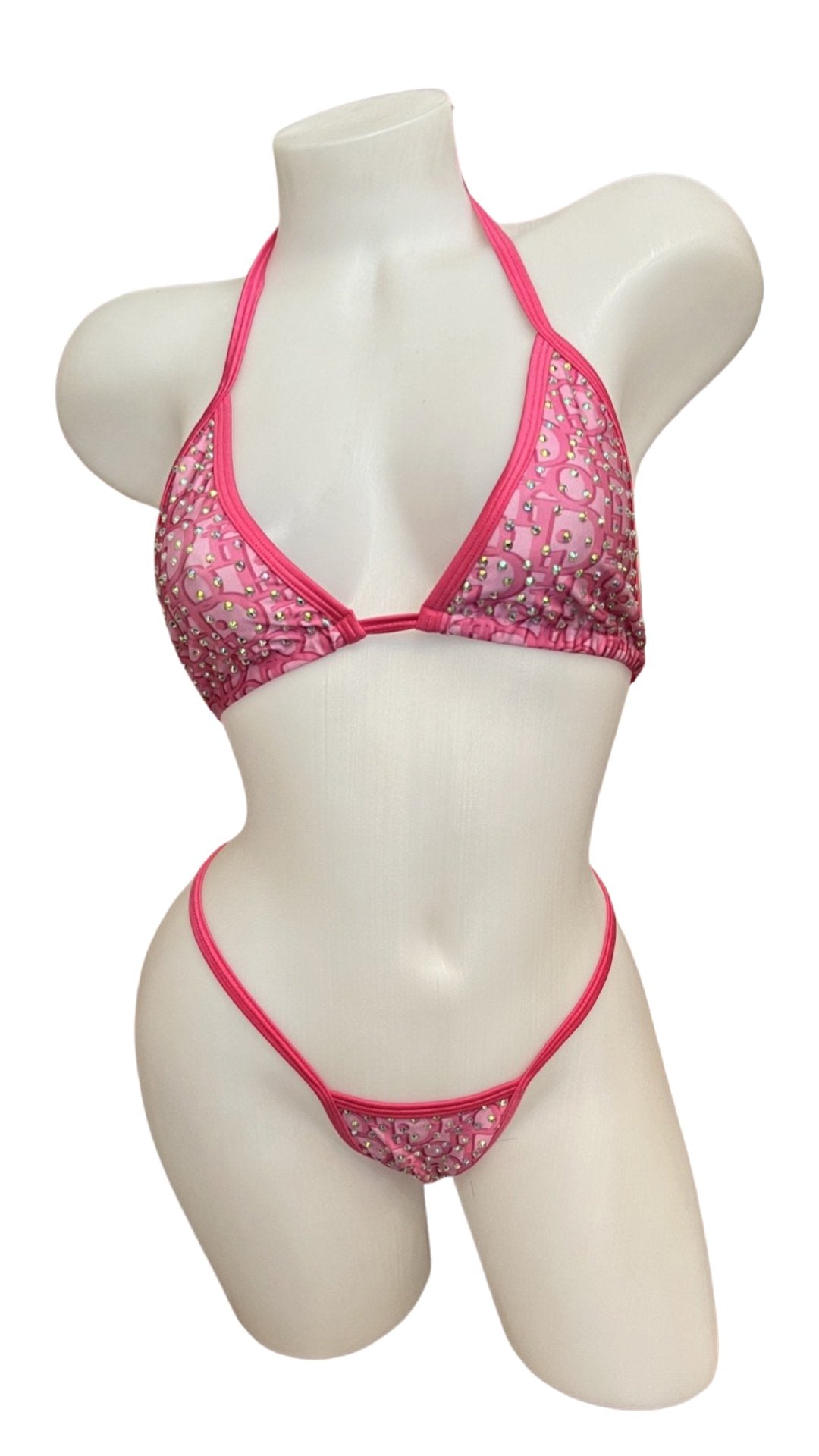 Rhinestone Bikini Design Hot Pink - Model Express VancouverBikini