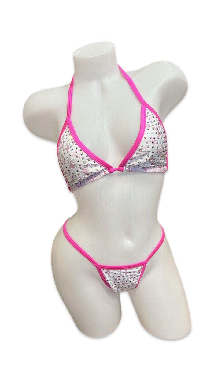 Rhinestone Bikini Design Hot Pink - Model Express VancouverBikini