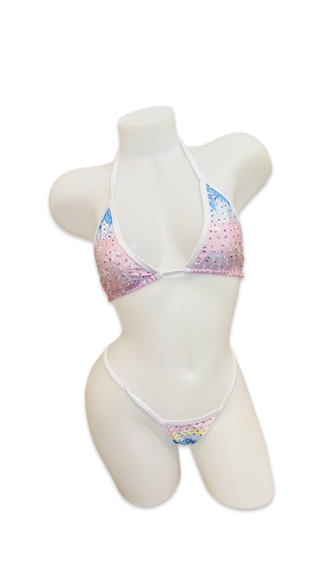 Rhinestone Bikini Design Pink/Blue - Model Express VancouverBikini