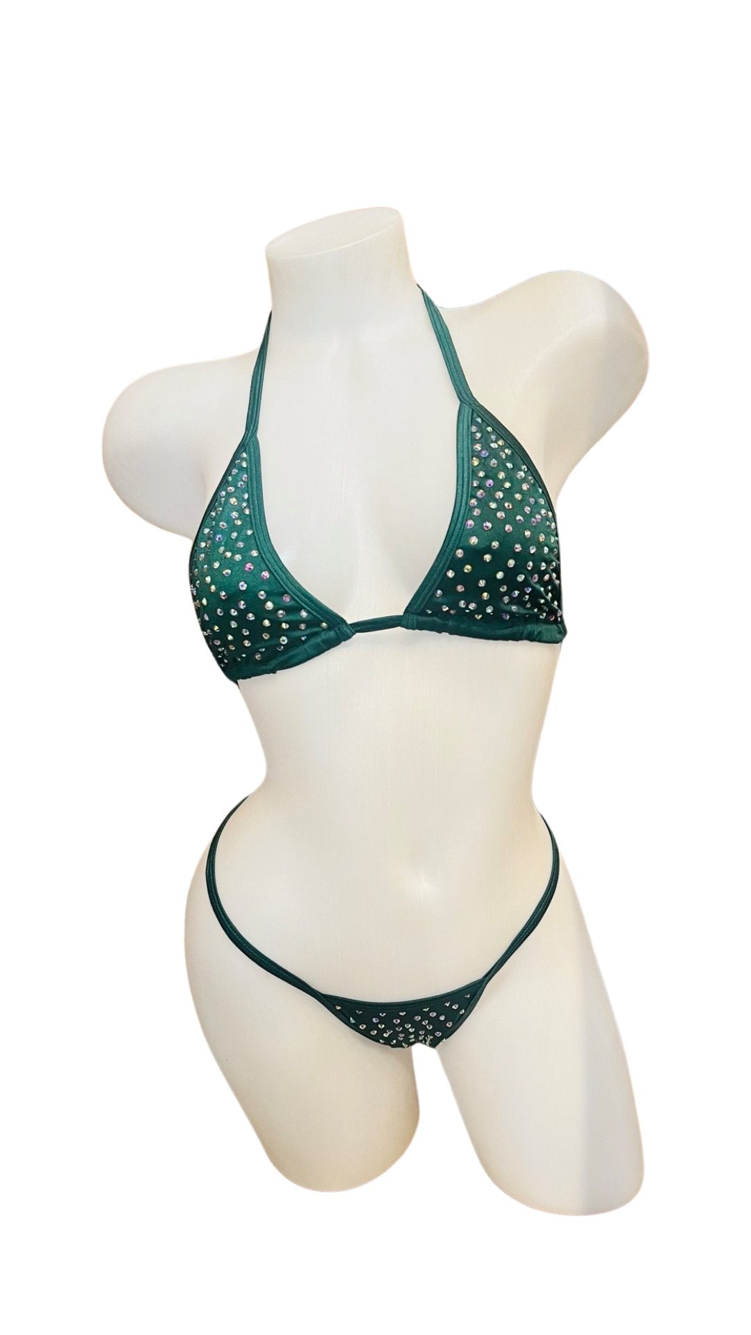 Rhinestone Bikini Forrest Green - Model Express VancouverBikini