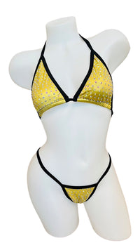 Rhinestone Bikini Gold/Black - Model Express VancouverBikini