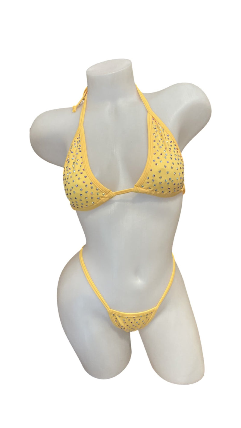 Rhinestone Bikini Sunshine Yellow - Model Express VancouverBikini