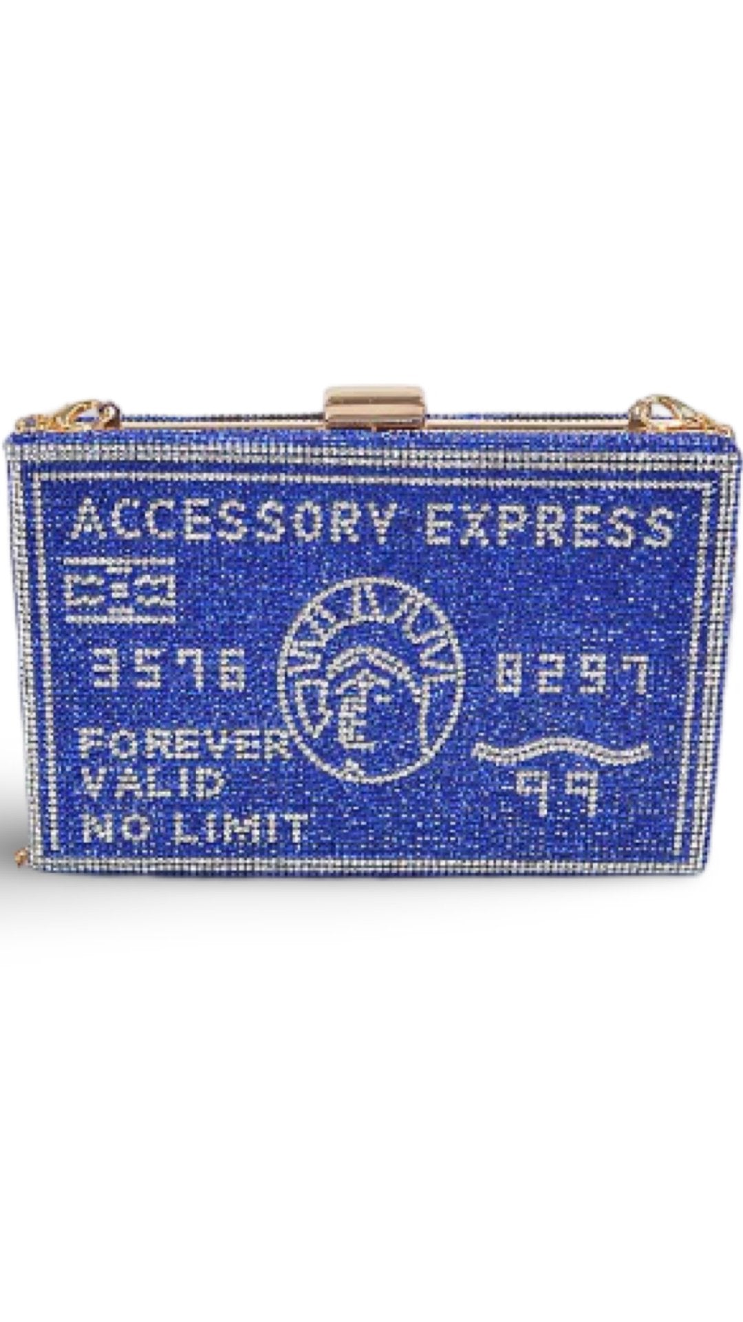 Rhinestone Cobalt Amex Money Bag - Model Express VancouverAccessories