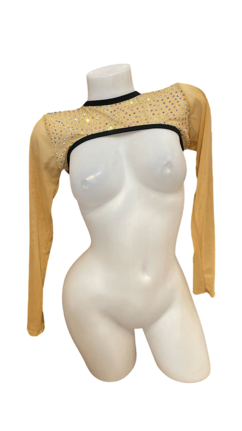 Rhinestone Shoulder Bolero Nude/Black - Model Express VancouverBikini