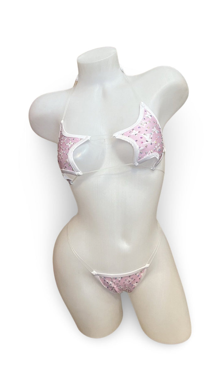 Rhinestone Star Bikini - Baby Pink Design - Model Express VancouverBikini