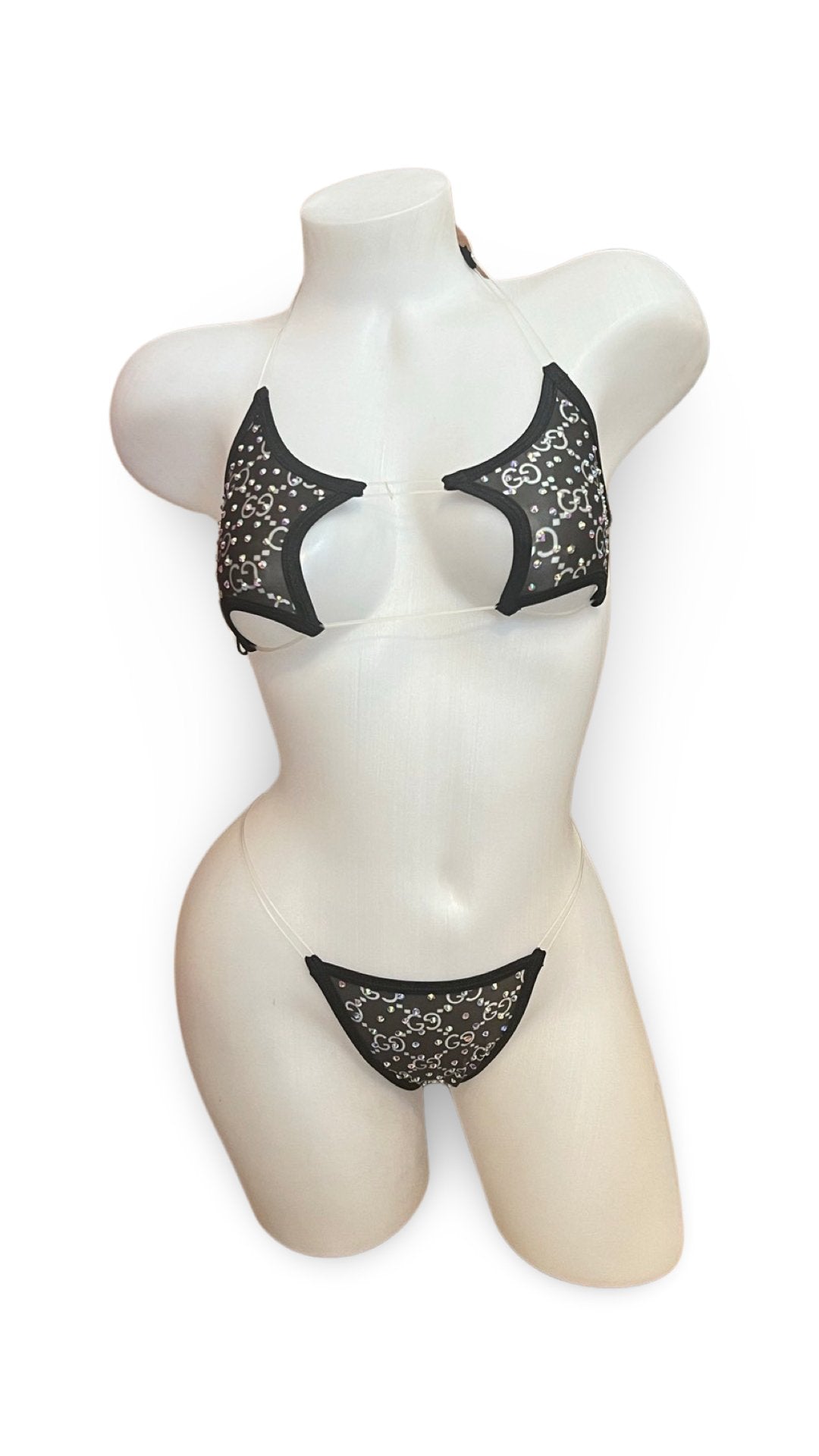 Rhinestone Star Bikini - Black Design - Model Express VancouverBikini