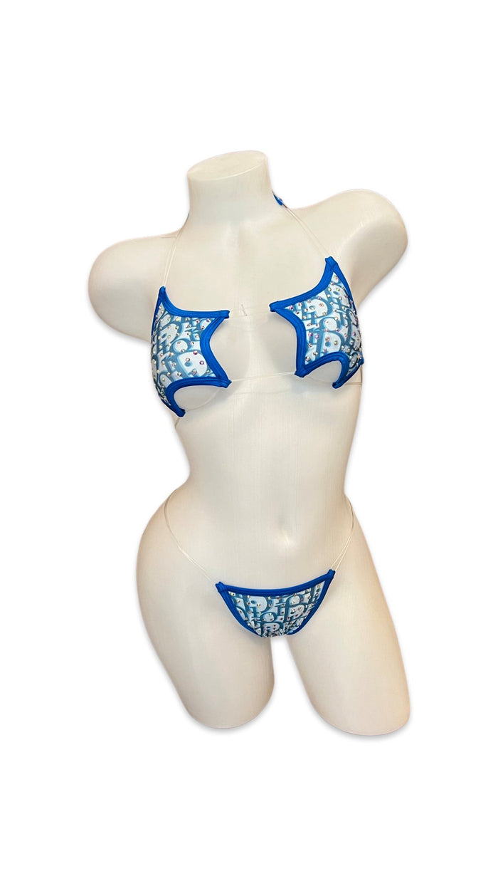 Rhinestone Star Bikini - Blue Design - Model Express VancouverBikini