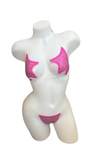 Rhinestone Star Bikini - Metallic Pink Design - Model Express VancouverBikini