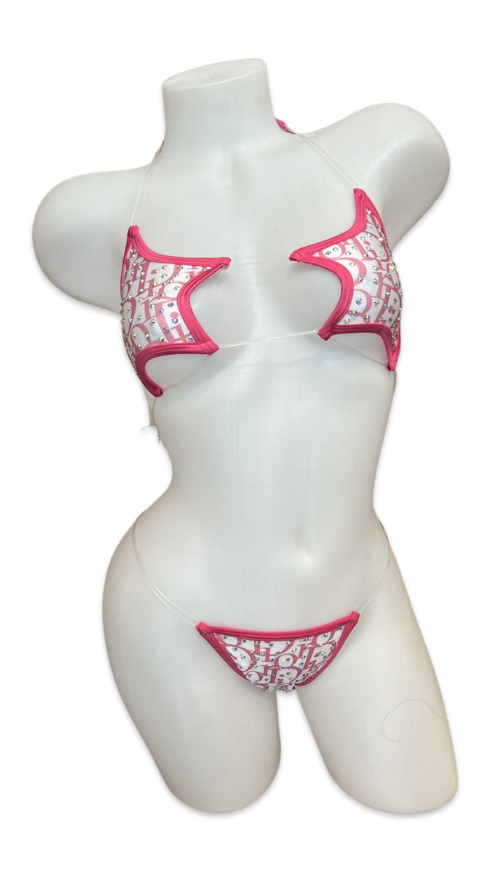Rhinestone Star Bikini - Pink Design - Model Express VancouverBikini