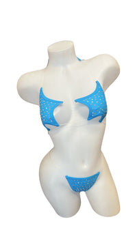 Rhinestone Star String Bikini Turquoise - Model Express VancouverBikini