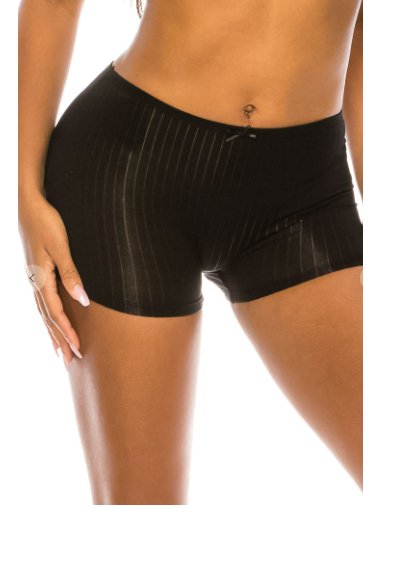 Ribbed Boyshort Black - Model Express VancouverLingerie