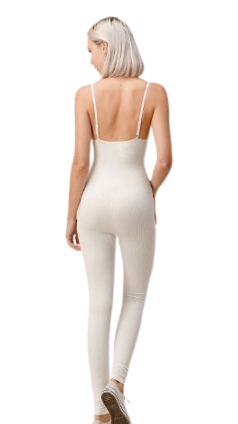 Ribbed Jumpsuit White - Model Express Vancouver