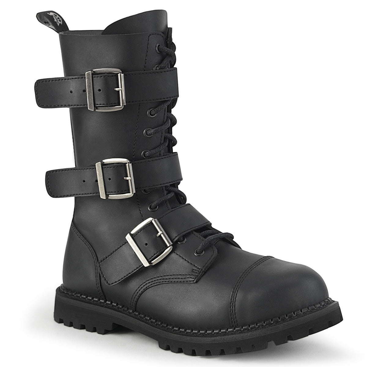 Demonia Riot-12Bk - Blk Vegan Leather