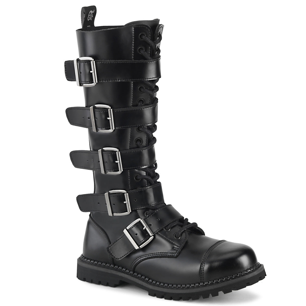 Demonia Riot-18Bk - Blk Leather