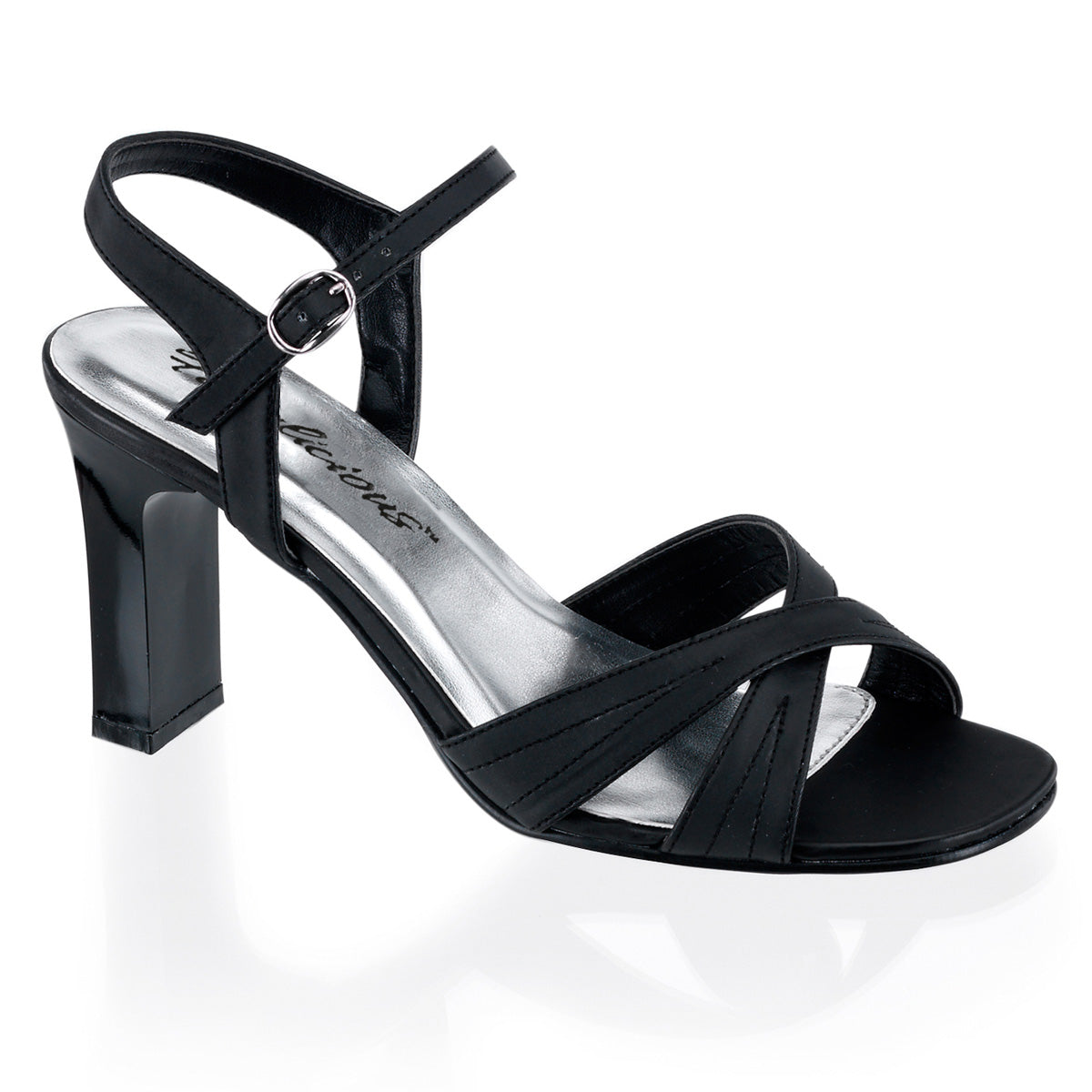 Fabulicious Romance-313 - Blk Satin Pu
