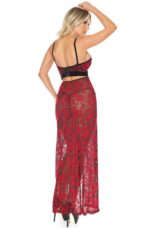 Rose Lace Halter Gown - Model Express VancouverLingerie